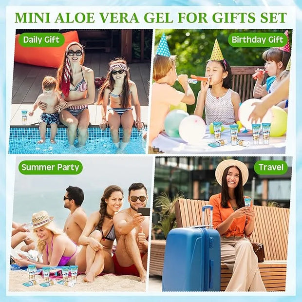 36 Pcs Mini Aloe Vera Gel Travel Size Bulk for Summer Vacation Party 1oz After Sun Aloe Vera Gel Sunburn Relief Hydrating ...