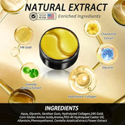 Golden Glow Under Eye Patches for Puffy Eyes - 60Pcs Eye Gels Rejuvenating Treatment for Dark Circles, Puffiness, Refreshi...