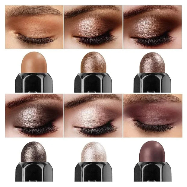6PCS Cream Eyeshadow Stick Makeup Sets, Metallic And Matte Shimmer Eye Shadow Eye Brightener Stick Pencil Crayon, B02-Fall...