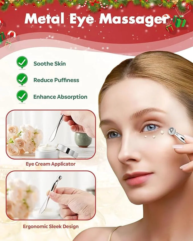 2 Pairs Reusable Under Eye Wrinkle Patches Silicone Mask, Plump Fine Lines & Wrinkles, with Metal Eye Cream Applicator, Ti...