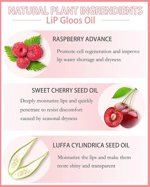Tinted Moisturizing Lip Glow Oil,Hydrating Plumping Lip Gloss Lip Care Clear Toot Lip Oil for Dry Lip,Glow Reviver Lip Oil...
