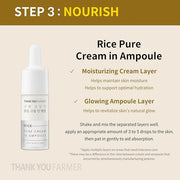 THANKYOU FARMER Rice Pure Glow Travel Kit, Mini Size Cleanser(1.05 fl oz), Mini Size Toner(1.05 fl oz), Mini Size Ampoule(...