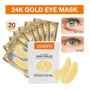 Organic 24K Gold Eye Mask with Collagen. Treatments reduce Puffy Eyes and Dark Circles Reduce Wrinkles and Fine lines - Pr...