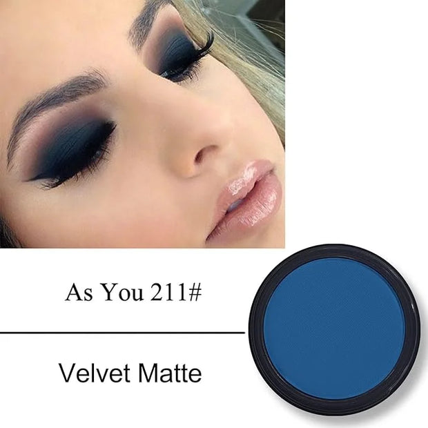 Erinde Single Dark Blue Matte Eyeshadow Palette, High Pigmented Eye Shadow Powder, Long Lasting, Ultra-Blendable, Intense ...