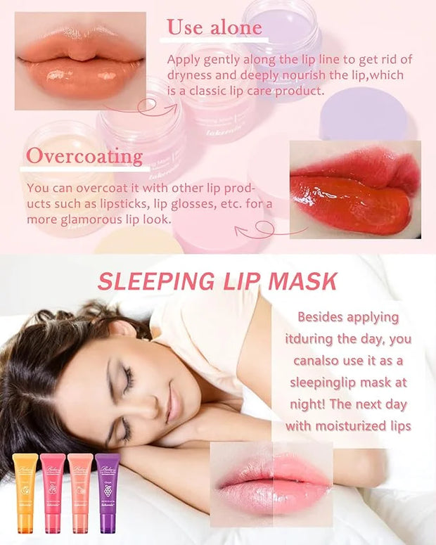 2Pcs Lip Glowy Balm & Lip Women-Grapefruit