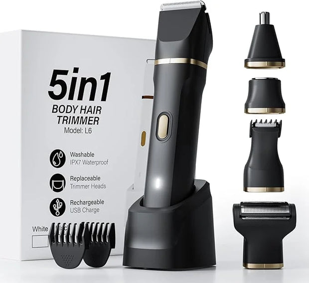 Electric Razors for Women, 5-in-1 Wet/Dry Bikini Trimmer with USB Charge Dock, Deluxe Facial Hair Removal, Wet/Dry Body Sh...