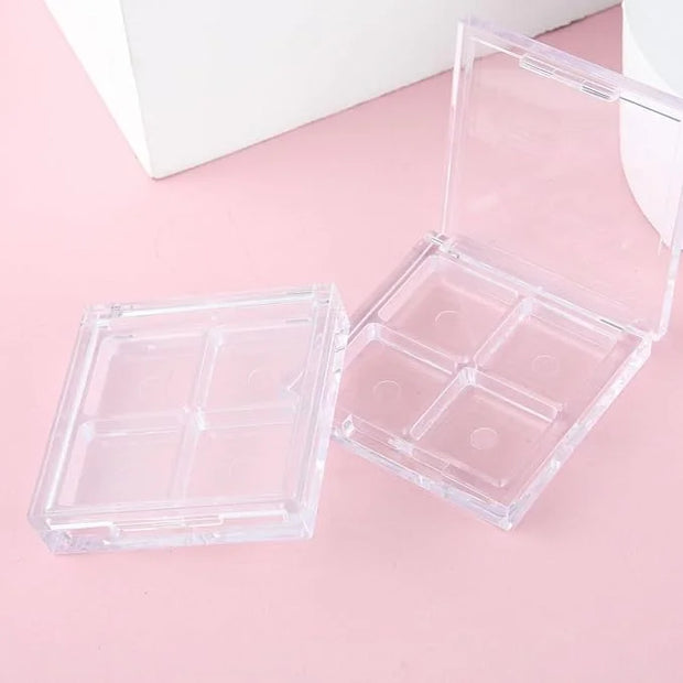 2PCS Empty Eyeshadow Palette 4 Grids Plastic Eye