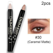 evpct 2Pcs Cream Eye Shadow Brightener Sticks Set for Eyes, Caramel Matte Pencil Eye shadow Applicator Stick Pen Palette M...