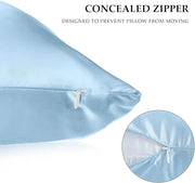 2 Pack Satin Pillowcase with Latent Zipper, Adjustable Satin Eye Mask for Sleeping and Satin Volume Scrunchie for Hair and...