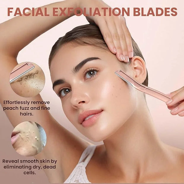 Dermaplaning Tool for- Dermaplane Razor for Women Face with 10 Replaceable Blades - Professional Womens Face Razor Peach F...