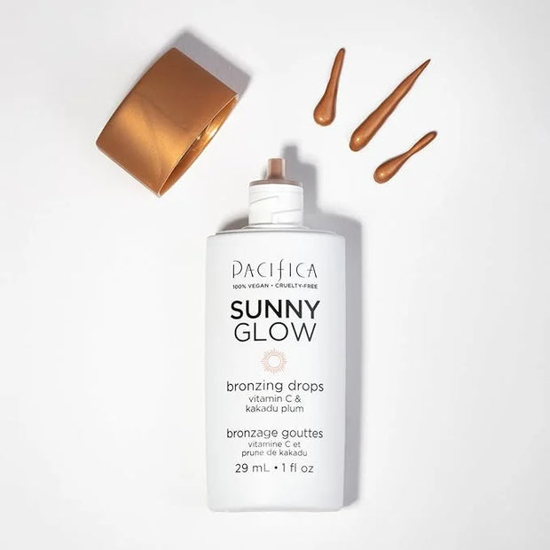 Pacifica Sunny Glow Liquid Face Bronzer Drops - Face Makeup Bronzing For Face & Cheeks for Instant Sun-Kissed Glow - Vitam...