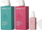 Medix 5.5 Anti Aging Skin Care 3PC Set | Retinol Body Cream + Exfoliating AHA Glycolic Acid Foaming Face Wash & Body Wash ...