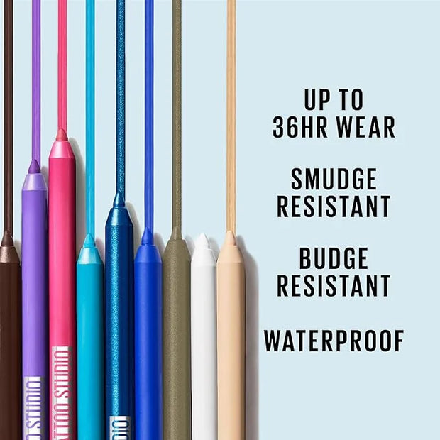 Maybelline TattooStudio Long-Lasting Sharpenable Eyeliner Pencil, Glide on Smooth Gel Pigments with 36 Hour Wear, Waterpro...