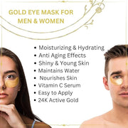 Green Cosmos. 30 Pairs 24k Gold Under Eye Patches, Gold Crystal Collagen Eye Mask, Dark Circles Treatments, Removes Under ...