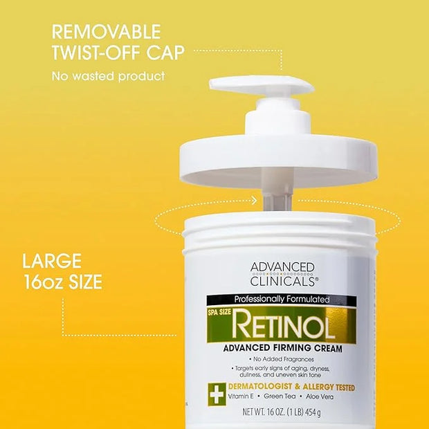 Advanced Clinicals Retinol Body Lotion + Retinol Serum 2PC Skincare Set For Women & Men Helps Diminish Appearance Of Crepe...
