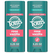 Tom's of Maine Rose Vanilla Aluminum Free Natural Deodorant For Women & Men | Goes on Clear | Odor & Wetness Protection | ...