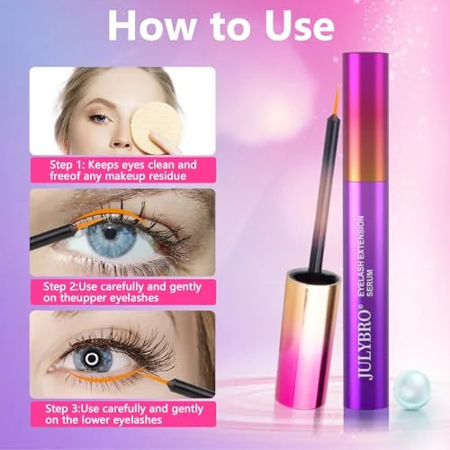 Eyelash Growth Serum, Rapid Lash Enhancing Serum with Natural Ingredients for Longer, Fuller Thicker Looking Lashes Vegan ...
