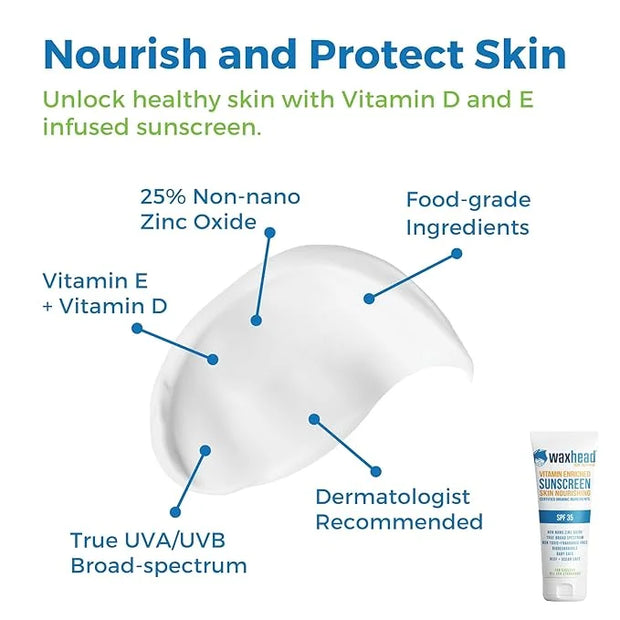 Waxhead Mineral Sunscreen, Non Nano Zinc Oxide Sunscreen, Non Toxic Sunscreen, Natural Sunscreen, Tattoo Sunscreen, Biodeg...
