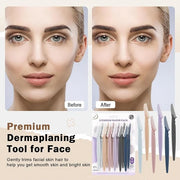 D 12 PCS Eyebrow Razor,Dermaplane Razor,Face Razors for Women,Dermaplaning Tool for Face,3 Colors Facial Hair Shavers with...