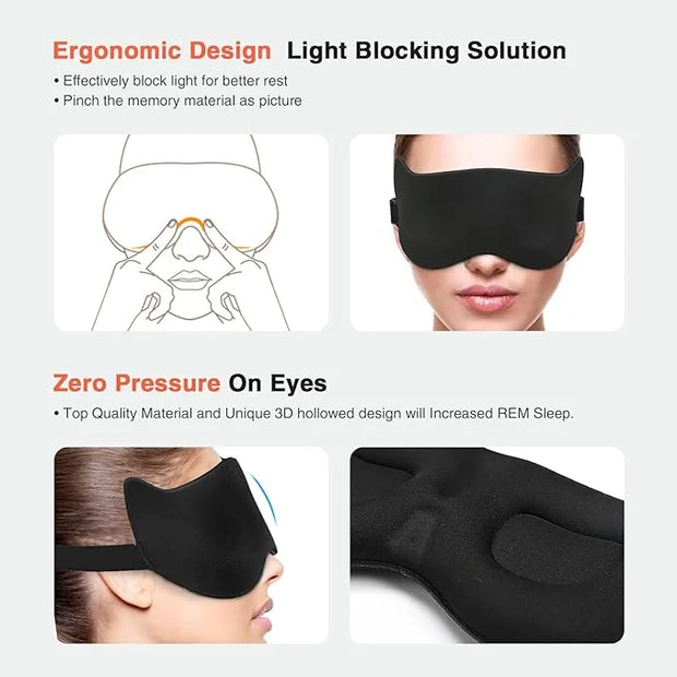 Cute Sleep Eye Mask for Kids, 3D Contoured Cup Sleeping Mask & Blindfold, Concave Molded Night Sleep Mask, Block Out Light...