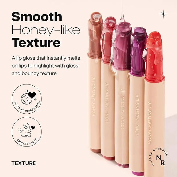 Nature Republic HONEY MELTING LIP (00 CHAI MILK TEA) SOFT LIP STICK Hydrating Gloss, Moisturizing balms, Sheer tint, Shine...