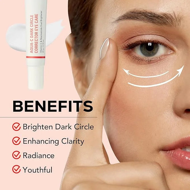 Olivia & Allison Dark Circle Corrector Eye Serum - Vitamin C, Squalane & Niacinamide for Brightening & Revitalizing (0.70 ...