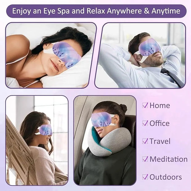 Scienbeauty Steam Eye Mask 20 Packs Lavender Heated Eye Mask Disposable Warm Eye Compress for Dry Eyes,Self Heating Moist ...