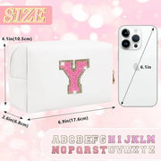 Initial letter patch makeup bag,