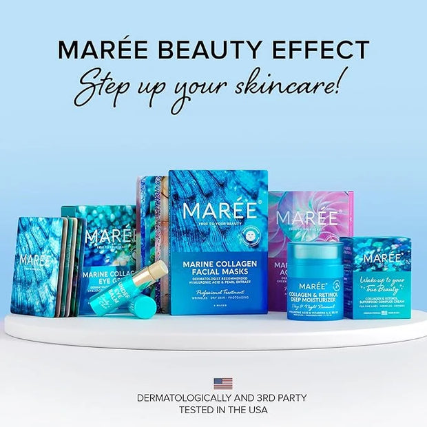 MAREE Eye Gels 2 PACK - Under Eye Patches for Puffy Eyes and Dark Circles with Natural Marine Collagen & Hyaluronic Acid -...