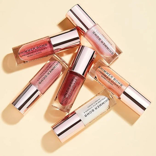 Revolution Shimmer Bomb Lip Gloss, Lip Tint Infused With Vitamin E, Shimmery Finish, Comes In 6 Colors, Sparkle - Product ...
