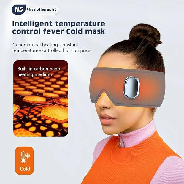 Heating or Cooling Eye Mask for Dark Circles and Eye Neck Padeye Mask Skincare and Puffiness, Intelligent Heating Physical...