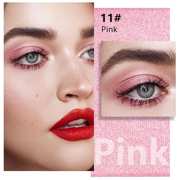 Kaely Pressed Single Eyeshadow Makeup, Pink Shimmer Highly Pigmented Monochrome Eye Shadow Palette, Waterproof Neutral Pow...