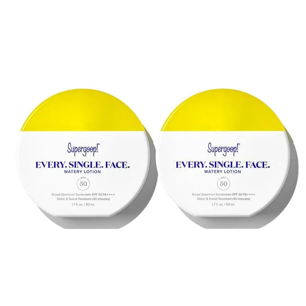 Supergoop! Every. Single. Face. Watery Lotion - 1.7 fl oz - Pack of 2 - Broad Spectrum SPF 50 PA++++ Sunscreen Lotion - Wa...