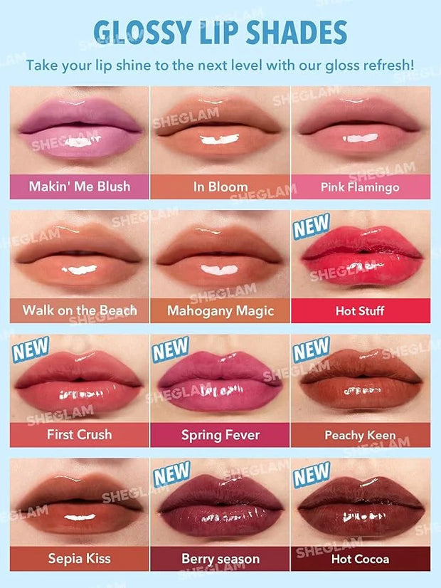SHEGLAM PoutPerfect Moisturizing Solid Lip Gloss Non Sticky Lipstick with Coconut Oil - In Bloom - Product Image