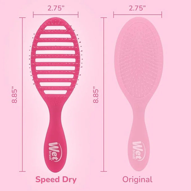 Wet Brush Speed Dry Hair Brush, Pink Frost - Vented Design & Soft HeatFlex Bristles Are Blow Dry Safe - Ergonomic Handle M...