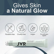 JVR Caffeine Eye Cream and Under Eyes Roller for Dark Circles and Puffiness, Fine Lines, Under-Eyes Bags, Eye Serum with V...