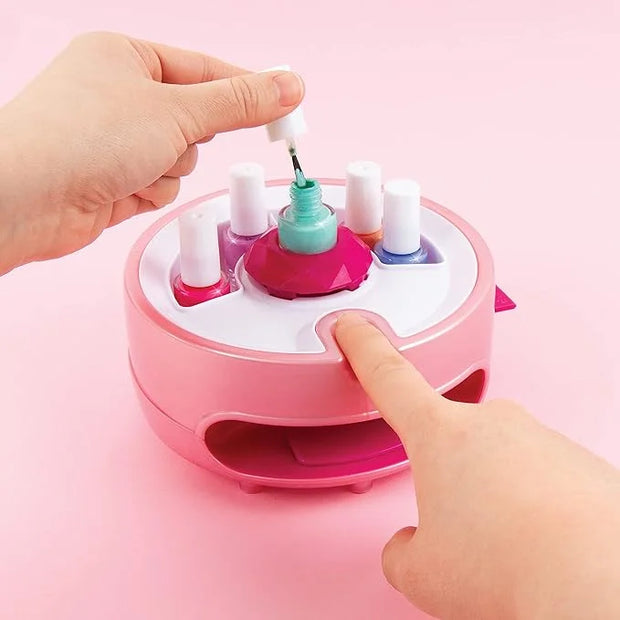 Light Magic Nail Dryer & Polish Set for Girls & Teens - 5 Vibrant Nail Colors, Art Stickers, Nail File, Cuticle Pusher & D...