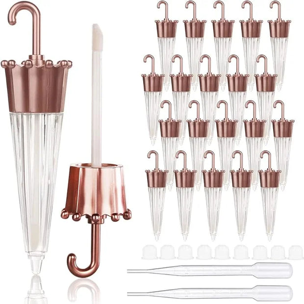 COSIDEA EMPTY 20pcs Umbrella shaped lip gloss tube 5ml, Cute lipgloss tubes containers with wand cosmetic packing containe...
