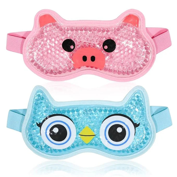 Bundle of CONBELLA Cold Face Eye Masks Ice Face Mask Hot Cold Compress and 2PCS Adorable Cooling Eye Mask Gel Eye Mask - P...
