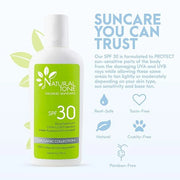 SPF30 Broad Spectrum Natural Sunscreen, Soothing and Hydrating Mineral Sunscreen, Vegan, Paraben-Free Sunblock, Water-Resi...