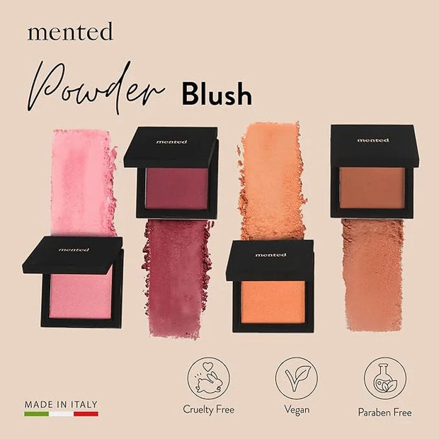 Mented Cosmetics Made in Italy, Cruelty Free Makeup, Vegan, Paraben Free, Shimmer Cheek Blush Palette for Face, Powder Fac...