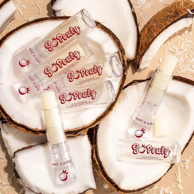 wet n wild Perfect Pout So Pouty Shine Tinted Lip Balm Coconut Flavored, Hyaluronic Acid, Vegan Collagen, Moisturizing For...