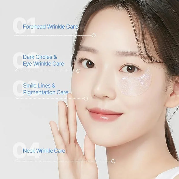 PETITFEE Aura Quartz Hydrogel Eye Mask Blue 60 pcs (30 pairs) - Eye Patch for Dark Circles, Brightens Under Eyes, Glutathi...