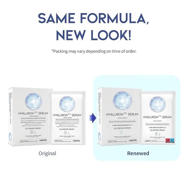 Triple Hyaluron Hydrating Mask for Dry and Sensitive Skin, Anti Aging, Tightening and Moisturizing, Korean Vegan Beauty, H...