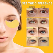 24K Gold Eye Masks for Dark Circles and Puffiness 70PCS, Under Eye Patches for Puffy Eyes Treatment, Under Eye Mask w/Caff...