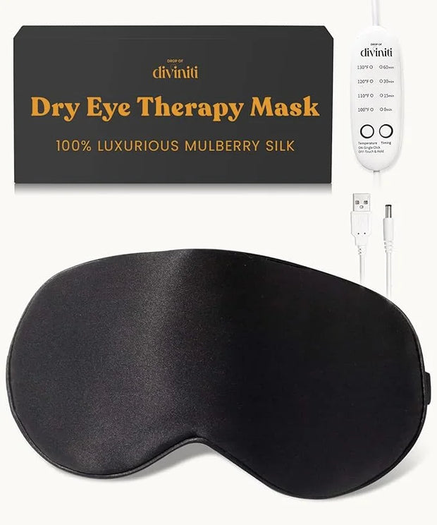 Heated Eye Mask for Dry Eye Relief - Stye Treatment, Warm Compress for Sinus, Electric Warming Patch With Moist Heat - Bla...