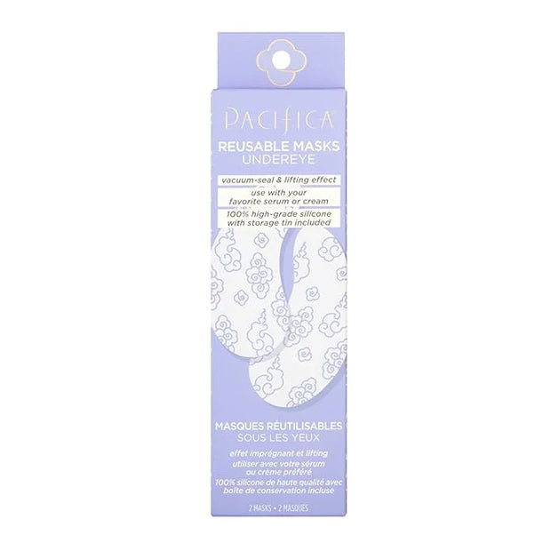 Pacifica Reusable Mask – Under Eye Mask Silicone Face Mask for Fine Lines & Dark Circles, Pair with Serum, Storage Tin Inc...