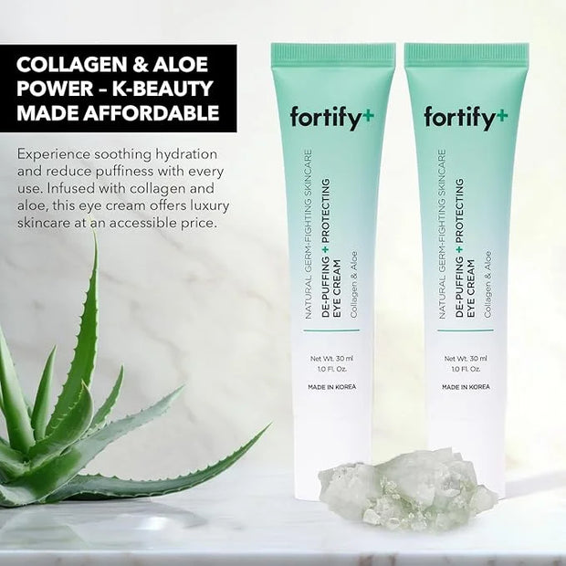 Fortify 9-in-1 Natural Skincare Eye Cream – Anti-Aging Under Eye Cream for Dark Circles, Puffiness & Bags Under Eyes – 30M...