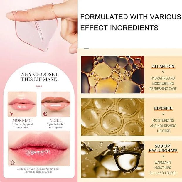 MEICOLY 30 Pads Lip and Eye Mask Sheet,Moisturizing Seaweed Eye Mask Crystal Anti-Aging Eye Patches Strawberry Lip Mask,Da...
