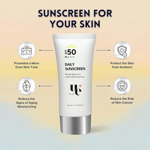 UV Clear SPF 50 Sunscreen with Zinc Oxide, UVA and UVB Protection, Broad Spectrum, Non-Greasy, No White- Cast, Soothing, W...
